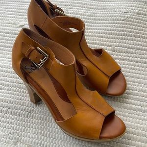SÖFFT Leather Supple soft leather Tan Peep-toe heels 7.5